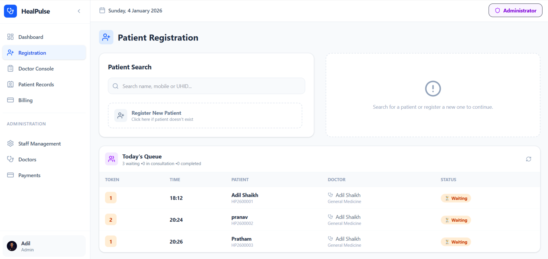 Patient Registration