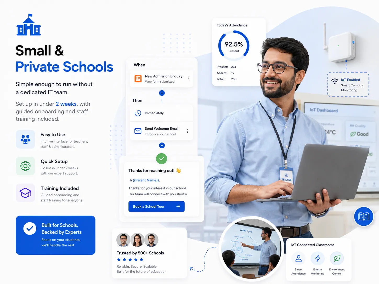 Small school management dashboard