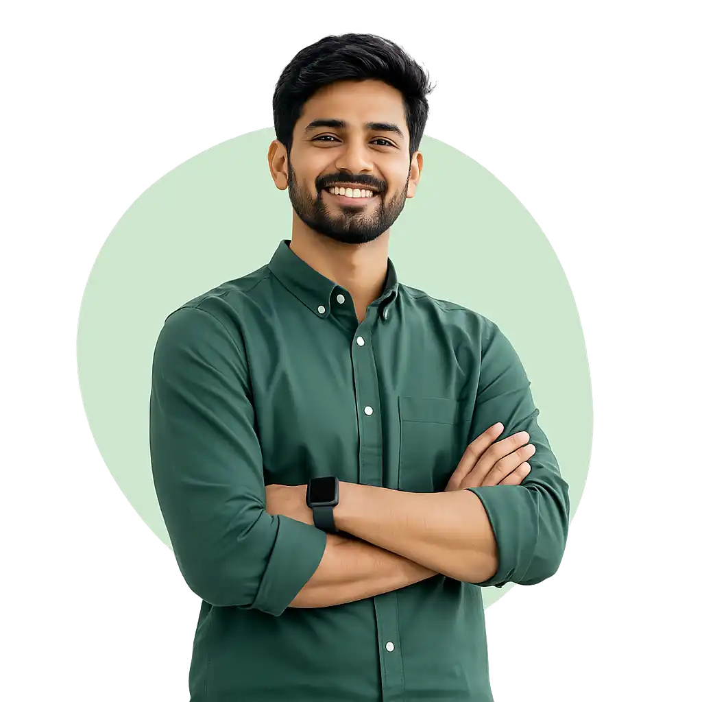 Smiling professional with arms crossed