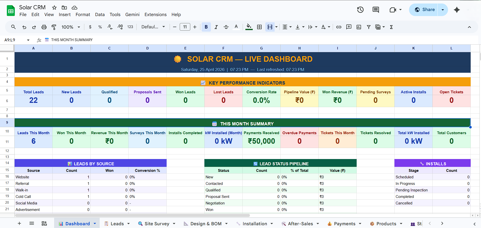 Free Solar CRM Template
